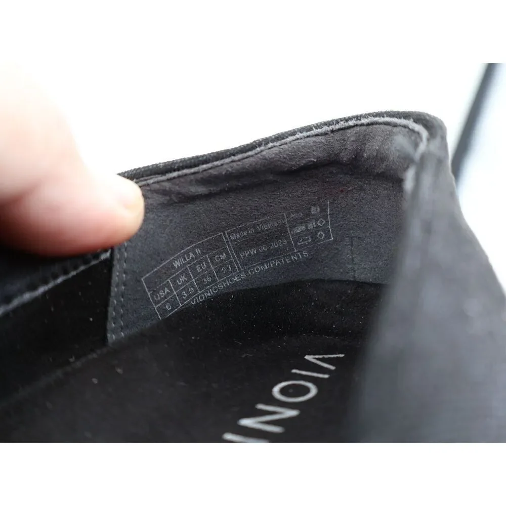 Vionic Willa Slip-on Flat Fabric Comfort Loafers Slip On Orthotic Size 6 Black